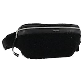 SAINT LAURENT Marsupio Bore in cotone nero argento 179295A