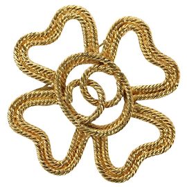 Spilla CHANEL metallo Gold Tone CC Auth bs35091M