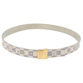 LOUIS VUITTON Damier Azur Ceinture Carre Belt 40.2" M9678 LV Auth 176407