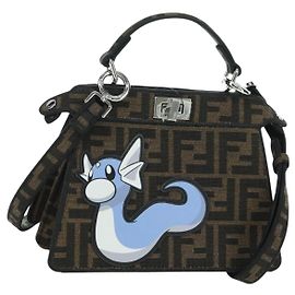 FENDI x FRGMT x POKMON Zucca Peek A Boo Dratini Bag 2way Brown Auth 167302SM