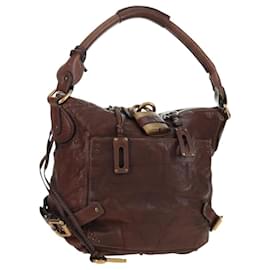 Borsa a Spalla Chloe Paddington in Pelle Marrone Oro Argento Auth 178518V - Chloé
