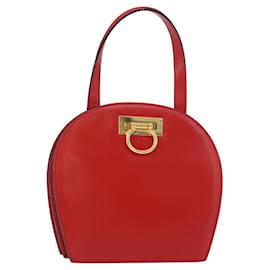 Céline Borsa a mano CELINE Circle in pelle Rosso Oro Auth 179697V