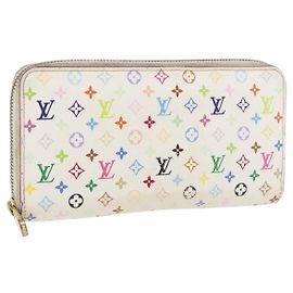 LOUIS VUITTON Monogram Multicolor Zippy Long Wallet White M60241 LV Auth BA12620