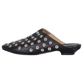 Khaite The Otto Black Leather Clogs - Größe 38.5 gebraucht