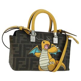 FENDI x FRGMT x POKMON Zucca Canvas By The Way Mini Dragonite Auth 167297SM