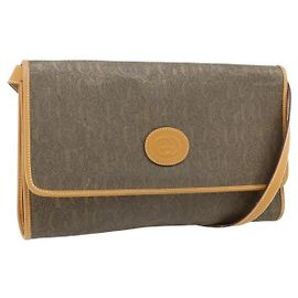 Borsa a tracolla GUCCI in PVC e pelle Beige Oro 004 112 0289 Auth am11603