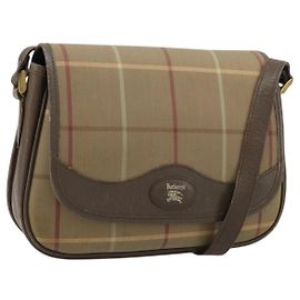 Borsa a tracolla Burberrys Nova Check in tela beige e oro Auth mr2457