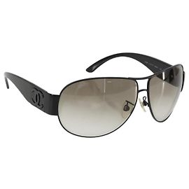 Gafas de sol CHANEL plástico Black 4128 CC Auth hk3744A