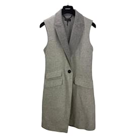 Gilet blazer smanicato in lana e cashmere grigio Rag & Bone
