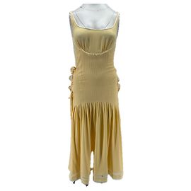 Paco Rabanne Abito midi in crepe di viscosa con dettagli in pizzo e fiocchi