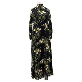 Reformation Blumenkleid Schwarz Viscose