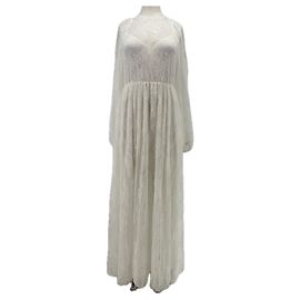 Ba&Sh Abito in pizzo bianco