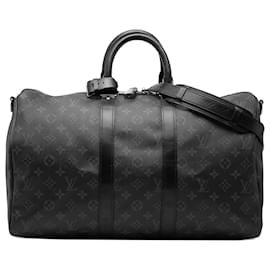 Louis Vuitton Keepall Bandouliere 45 in schwarzem Monogram Eclipse