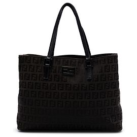 Fendi Zucchino Canvas Tote in Braun