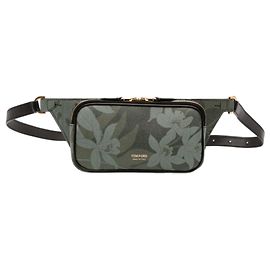 Riñonera Tom Ford de cuero verde con estampado floral