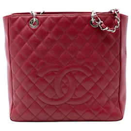 Tote Grand Shopping Verticale in Caviar Rosso Chanel