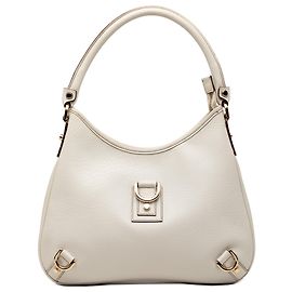 Borsa a tracolla Abbey in pelle di vitello bianca Gucci con anello a D