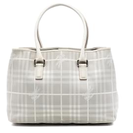 Tote in tela Burberry Gray Haymarket Check