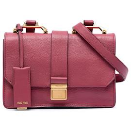 Borsa a tracolla Miu Miu in pelle di capra rossa Madras
