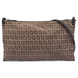 Fendi Beige Zucchino Canvas Crossbody