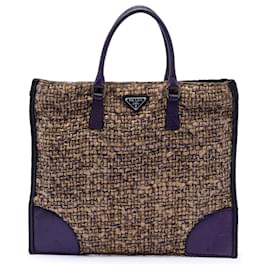Prada flacher Viscose-Tote mit Cinghiale-Besatz in Braun