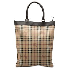 Tote en toile enduite Burberry Beige Haymarket Check