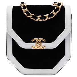 Chanel Black Mini Quilted Velvet Place Vendome Single Flap