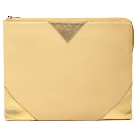 Celine Beige Bicolor Lammfell Coeur Clutch - Céline