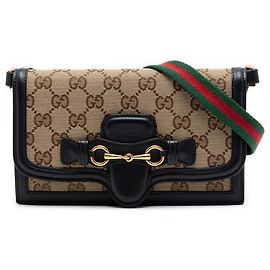 Portefeuille Lady Web avec dragonne en toile GG beige Gucci