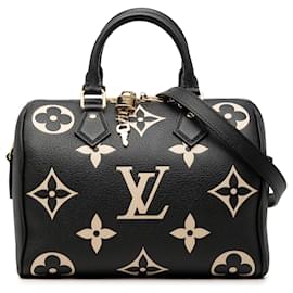 Louis Vuitton Black Bicolor Monogram Empreinte Giant Speedy Bandouliere 25