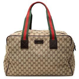 Gucci Duffle Bag Beige GG Canvas Web