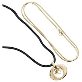 Collana con pendente ovale con logo Dior Gold placcato oro convertibile