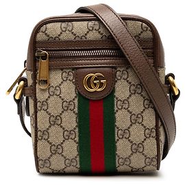 Gucci Beige Mini GG Supreme Web Ophidia Crossbody