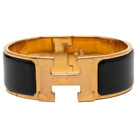 Bracelet Clic Clac H en émail noir large Hermès GM