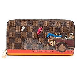 Cartera Louis Vuitton Zippy Illustre Damier Ebene Marrón