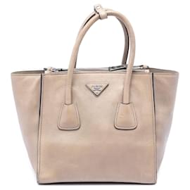 Borsa Prada Beige Small Glace Calf Twin Pocket