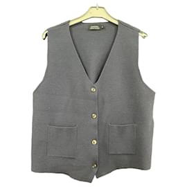 Navy Blue Wool-Blend Knit Vest - Autre Marque
