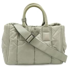 Prada Nappa Bomber Tote Bag in Hellgrau