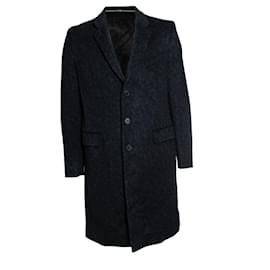 Givenchy, cappotto monopetto in lana mélange grigia