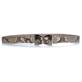 Gucci, Python-Ledergürtel mit goldenem Metallschleife