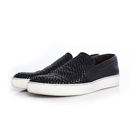Lanvin, Sneakers slip on in pelle intrecciata