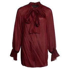 The Row, Blusa color vino con lazo