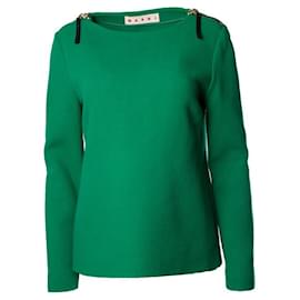Marni, green wool top with zippers