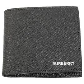 Burberry Grained Leather Billfold Wallet - Black