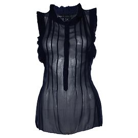 Marc Jacobs, blaues halbtransparentes Rüschenoberteil