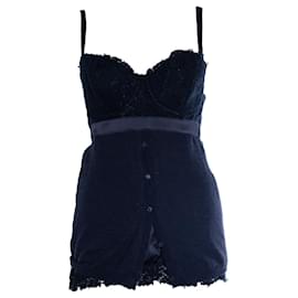 Ermanno Scervino, Top de lencería azul con lana