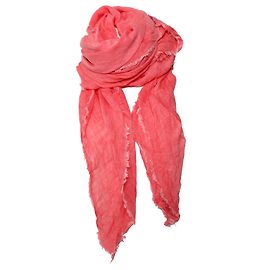 Faliero Sarti, Rosa Schal mit offenen Kanten.