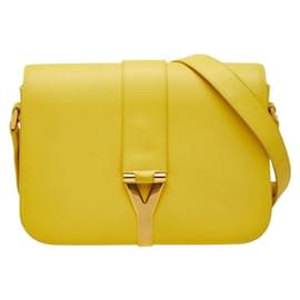 Borsa a tracolla Saint Laurent Y-line in pelle gialla