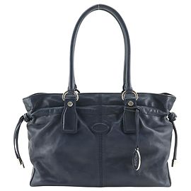 Tod's D-Bag Tote Bag aus Leder Navy Blau