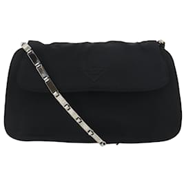 Borsa a tracolla con catena in nylon nero Bottega Veneta